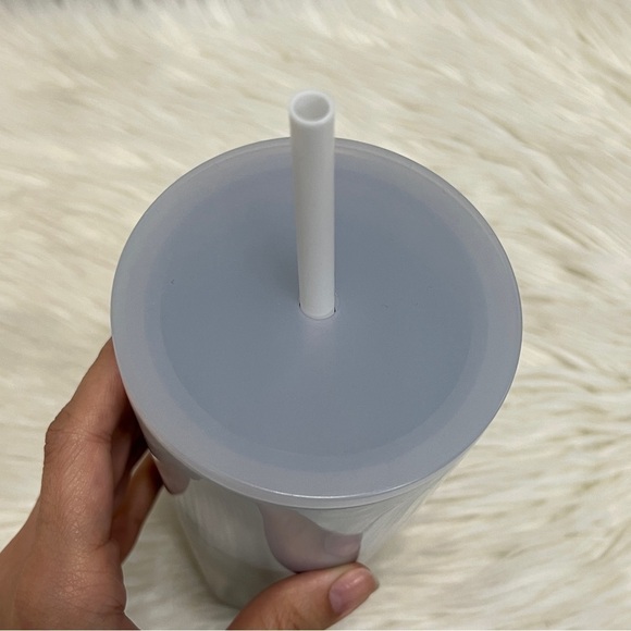 STARBUCKS White and Silver Stainless Steel Ombré Holiday Tumbler - Picture 6 of 7